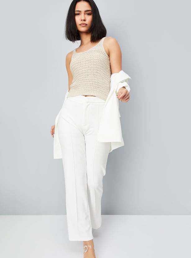 Women Knit Crochet Top