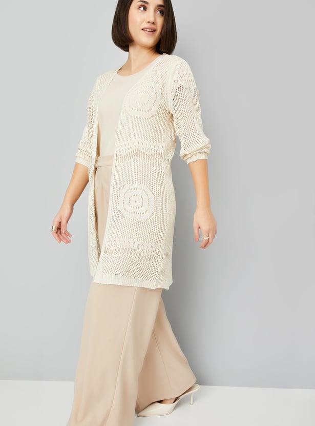 Women Knit Longline Shrug