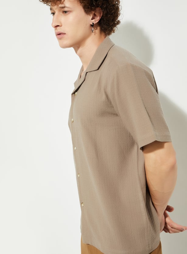 Urbann-Vibe Men's Polo Shirt And Shorts Set Relaxed Fit Breathable Ribbed Texture For Summer Comfort main image 1