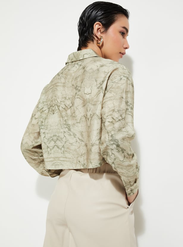 URB_N Women Printed Crop Shirt