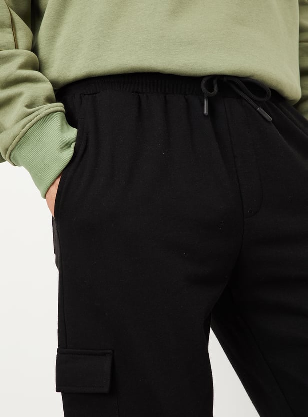 Men Solid Cargo Joggers