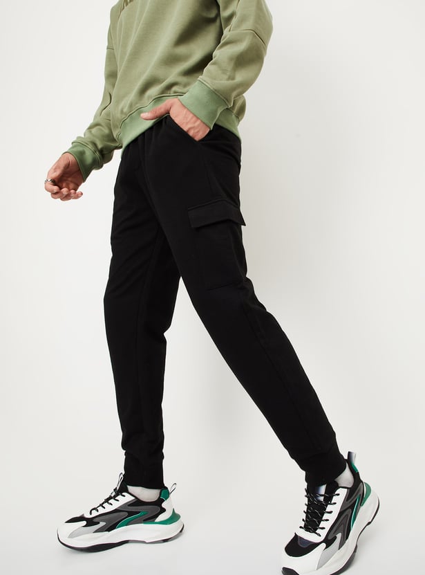 Men Solid Cargo Joggers