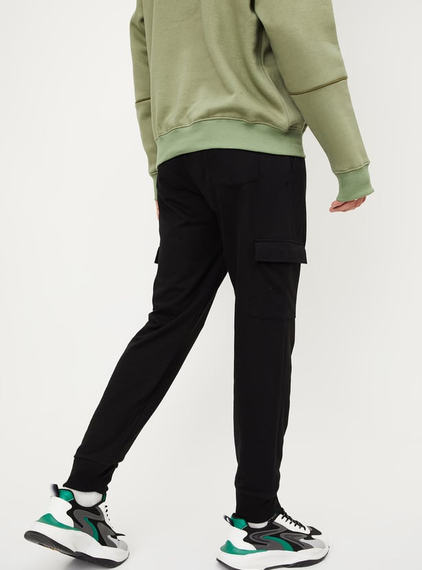 Men Solid Cargo Joggers