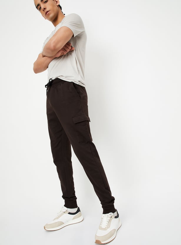 Men Solid Cargo Joggers