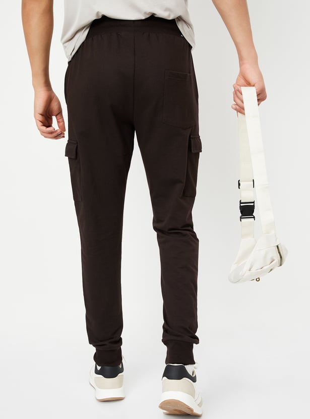 Men Solid Cargo Joggers