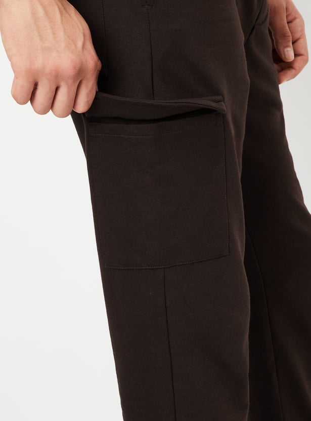 Men Solid Cargo Joggers