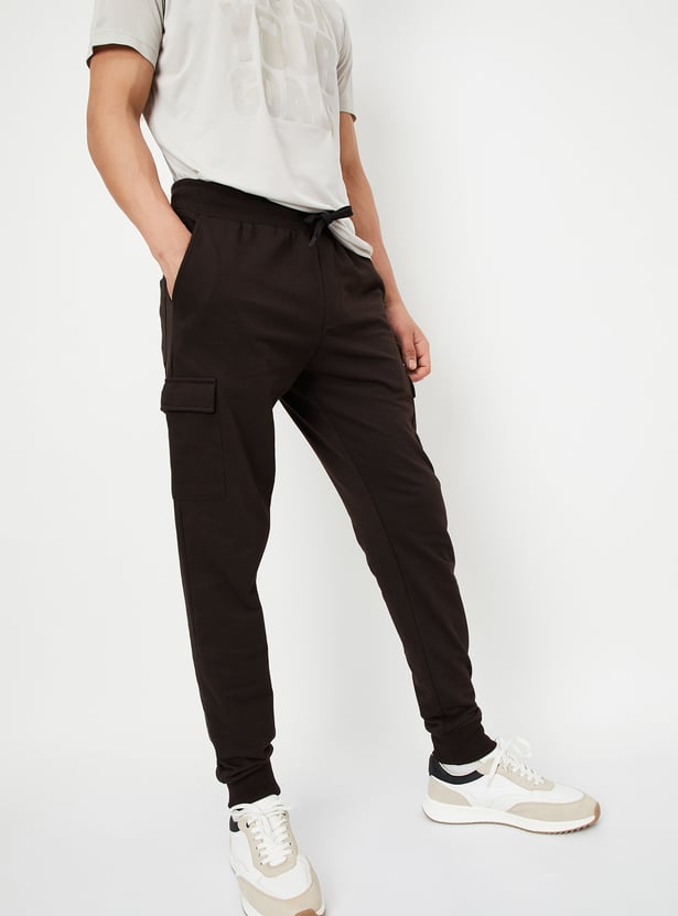 Men Solid Cargo Joggers