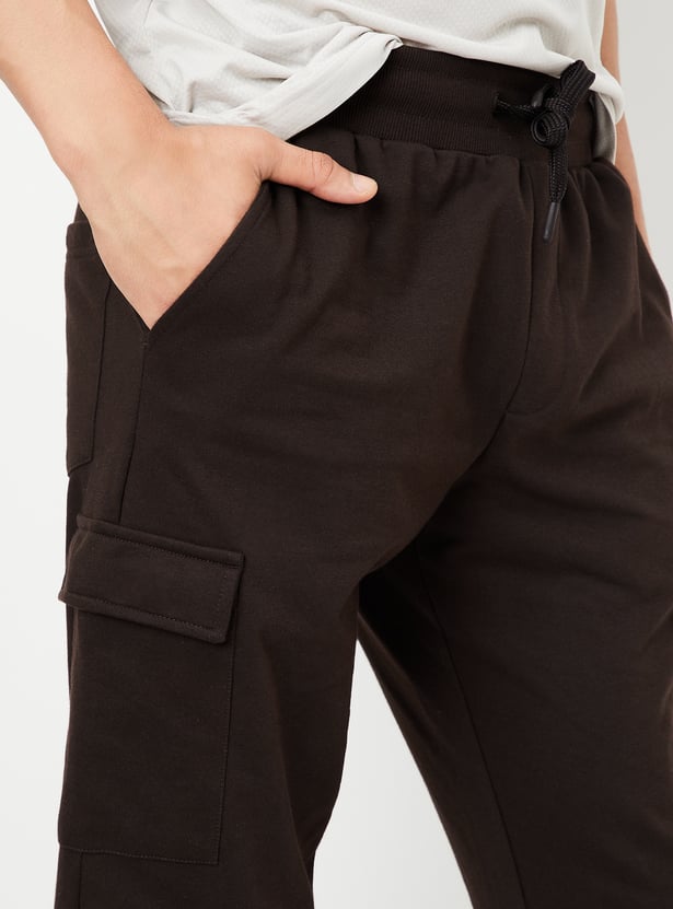 Men Solid Cargo Joggers