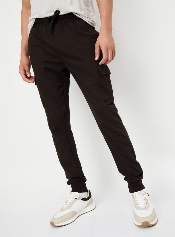 Men Solid Cargo Joggers
