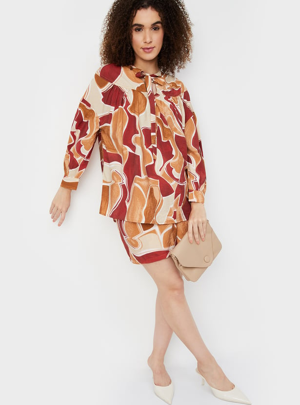 Women Printed Bishop Sleeves Top