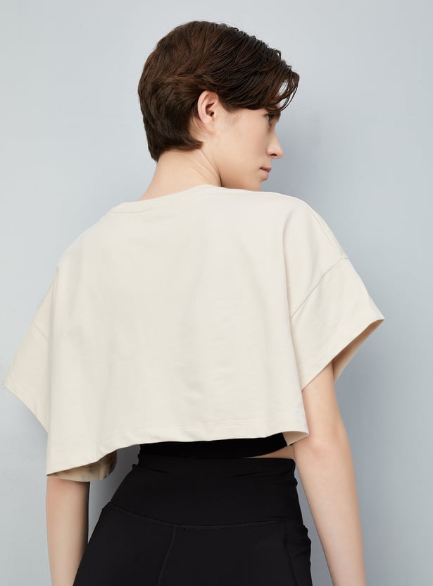 Women Athleisure Crop T-shirt with Camisole