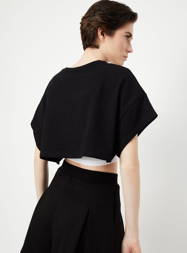 Women Athleisure Crop T-shirt with Camisole