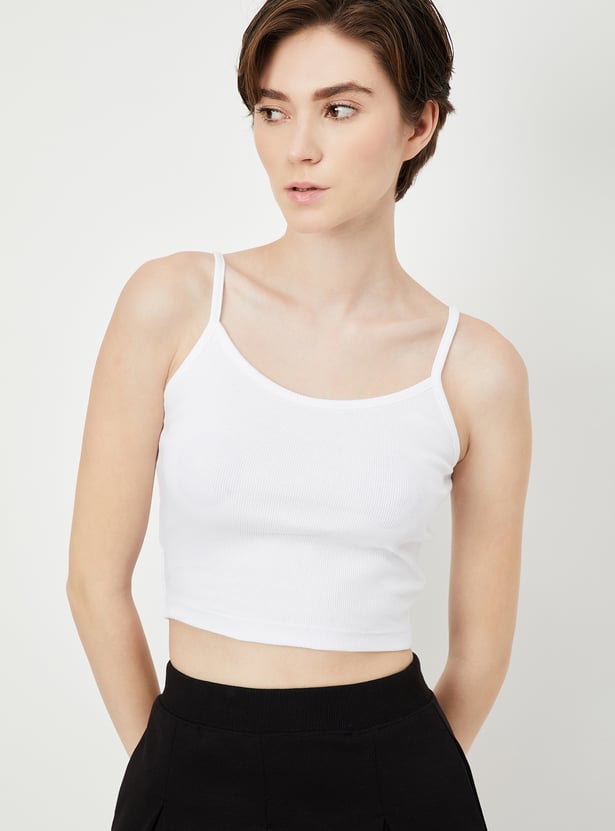 Women Athleisure Crop T-shirt with Camisole