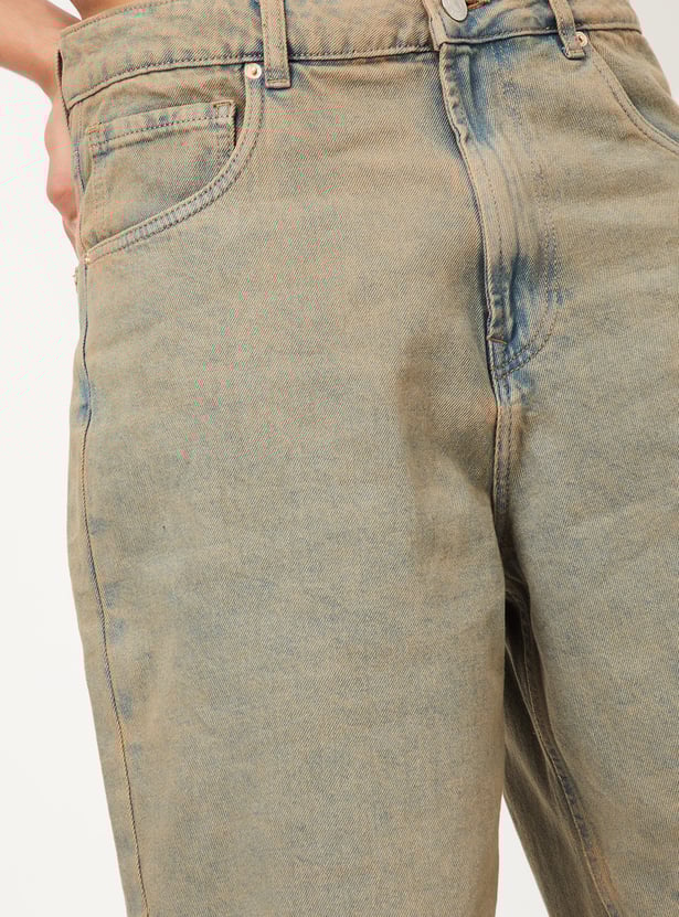 Men Washed Denim Shorts