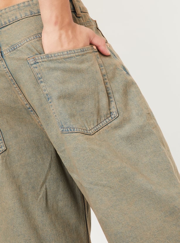 Men Washed Denim Shorts