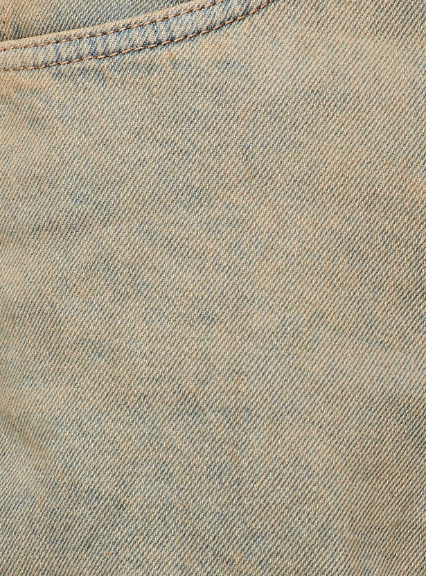 Men Washed Denim Shorts