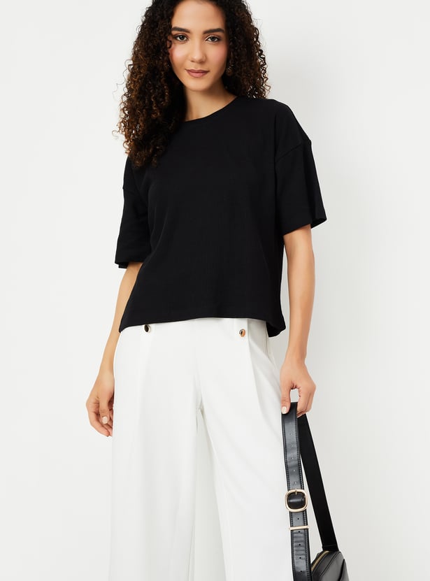 Buy Women Textured T-shirt Online at just Rs. 399.0
