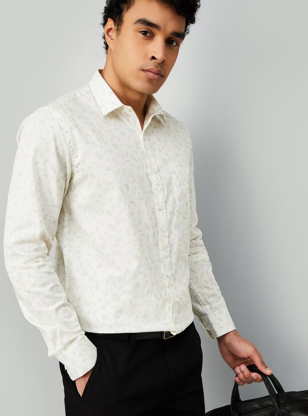 Men Printed Slim Fit Formal Shirt
