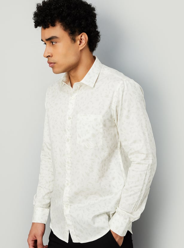 Men Printed Slim Fit Formal Shirt