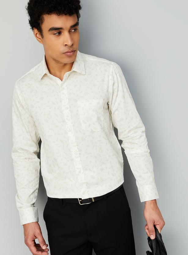 Men Printed Slim Fit Formal Shirt