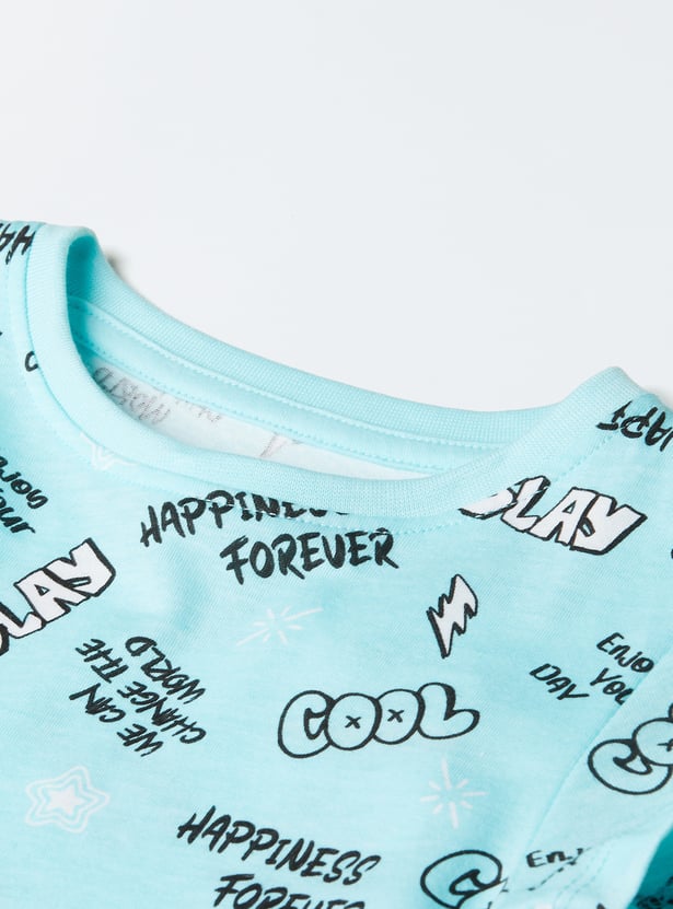 Girls Typographic Print T-shirt