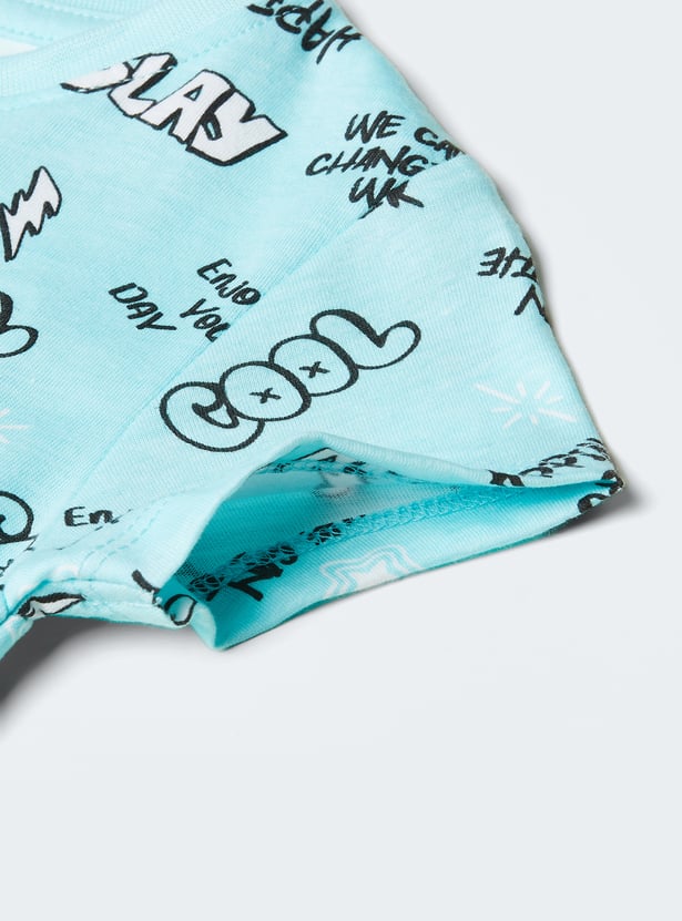 Girls Typographic Print T-shirt