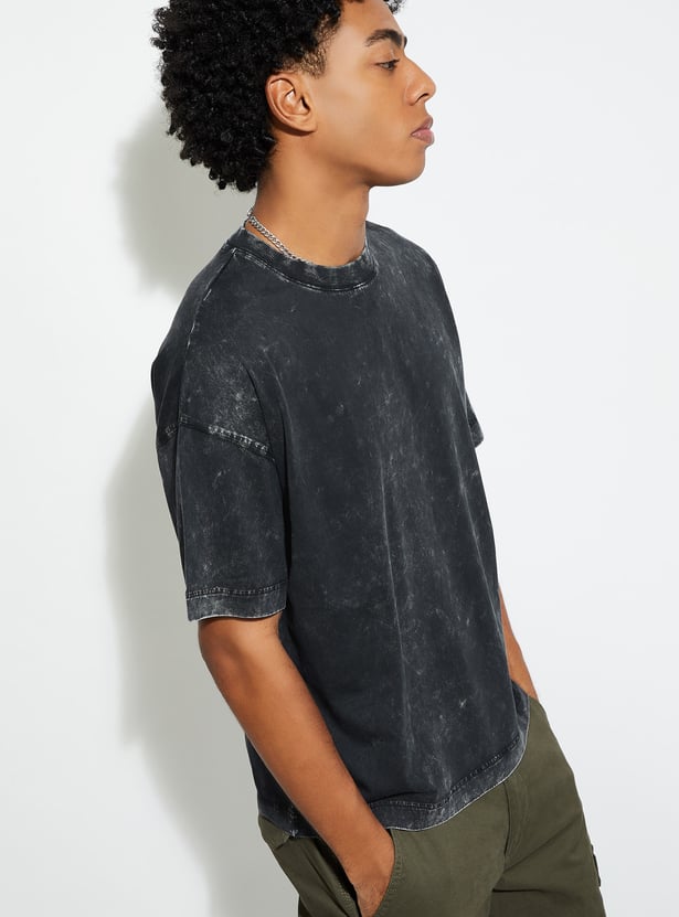 Buy URB_N Men Acid Washed Oversized T-shirt Online at just Rs