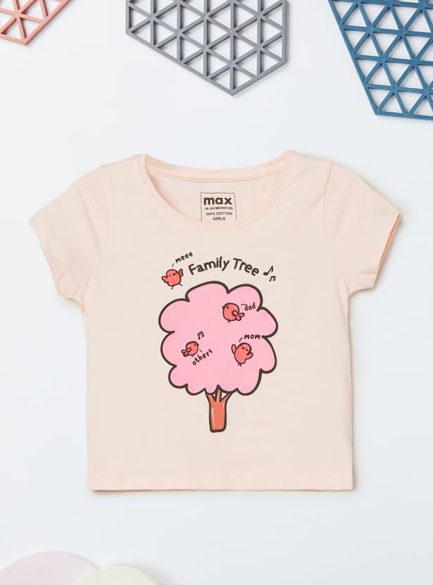 Girls Printed T-shirt - Pack of 2