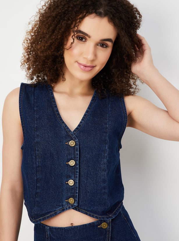 Women Denim Waistcoat
