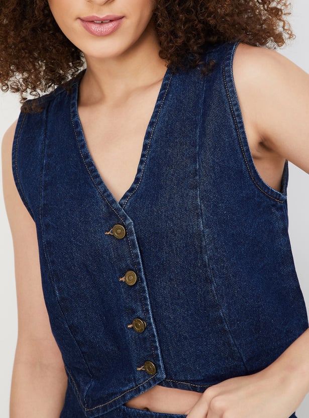 Women Denim Waistcoat