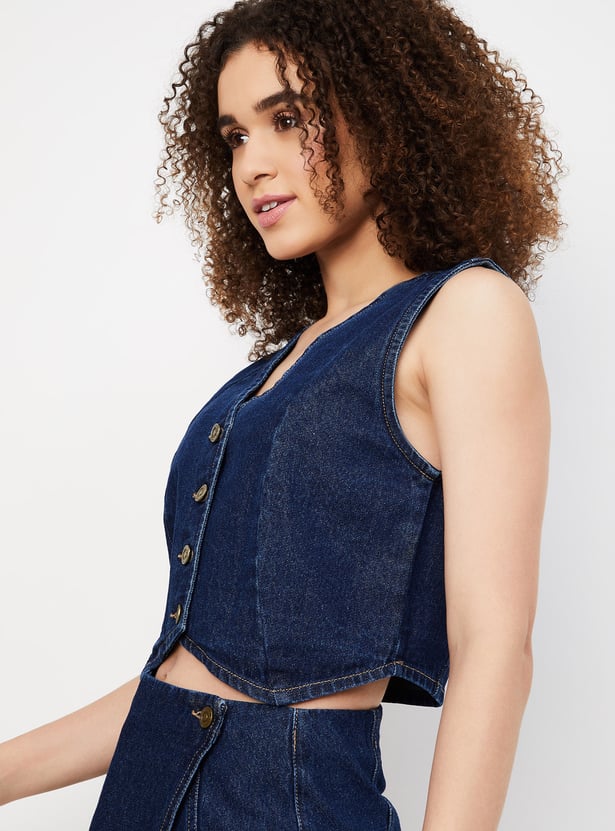 Women Denim Waistcoat