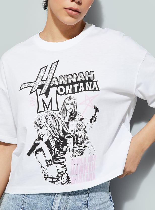 URB_N Women Hannah Montana Print Boxy Fit T-shirt