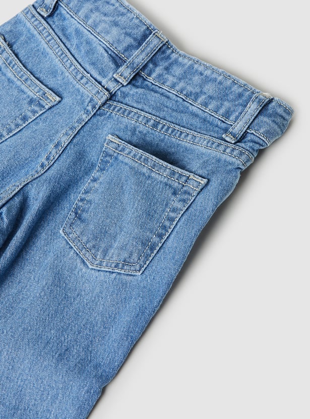 Girls Washed Slim Fit Jeans