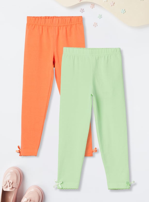 Girls Knit Leggings - Pack of 2