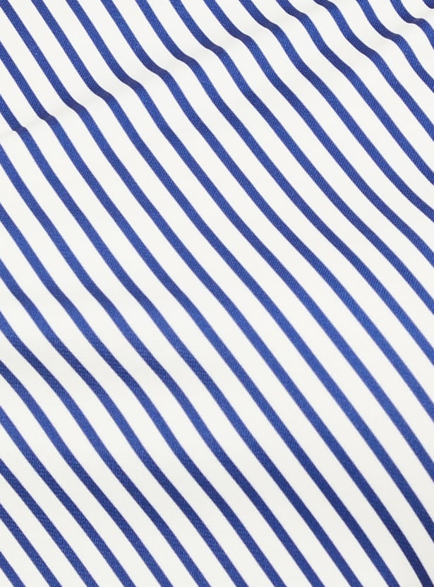 Women Striped Ruched Crop Top