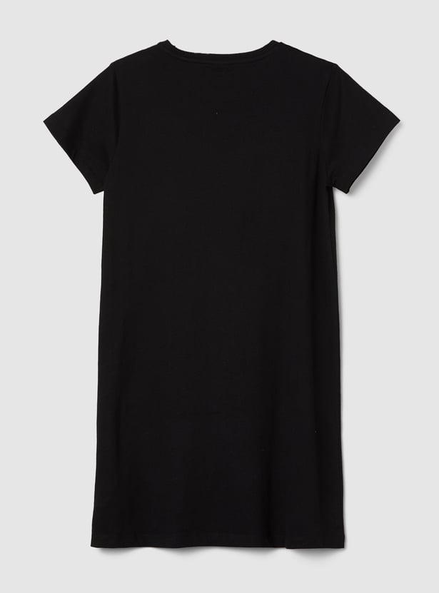 Girls Animal Print Dress with T-shirt