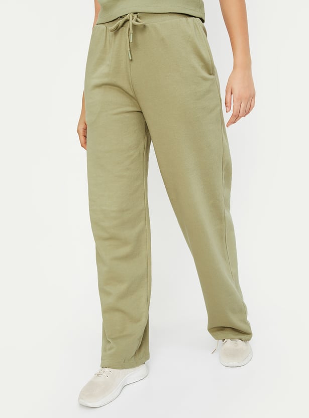 Women Solid Athleisure Track Pants