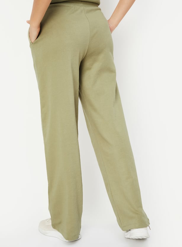 Women Solid Athleisure Track Pants