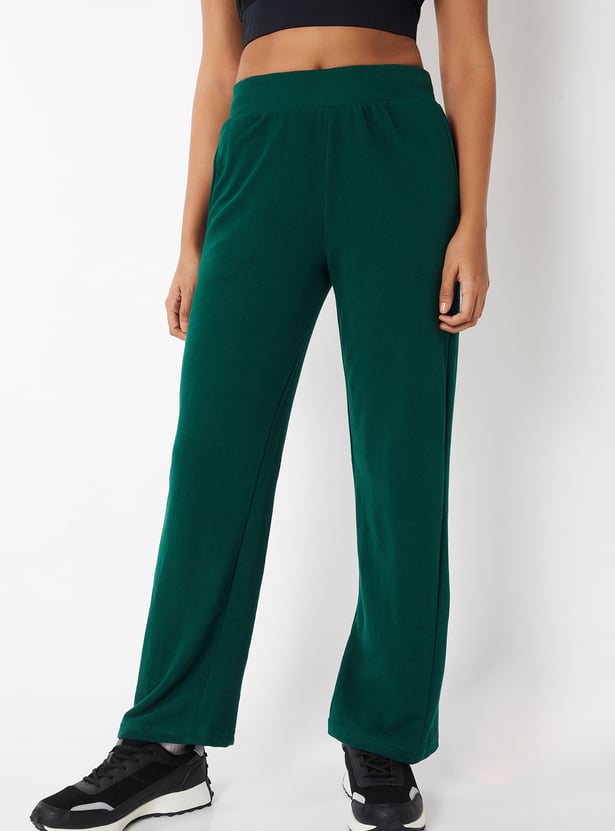Women Solid Athleisure Track Pants