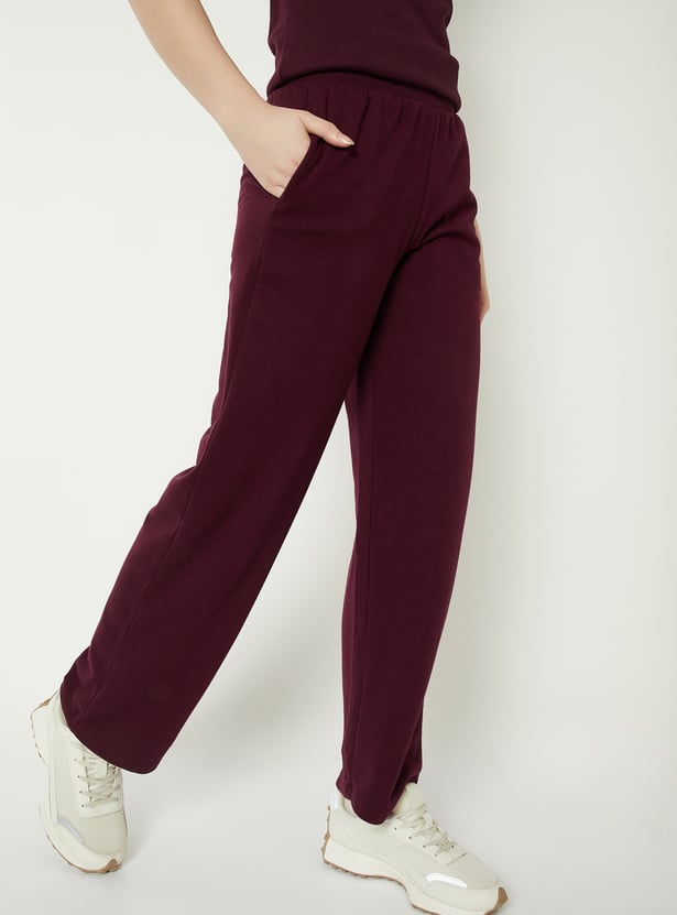 Women Solid Athleisure Track Pants