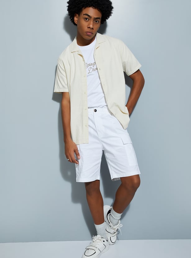 URB_N Men Textured Regular Fit Shirt