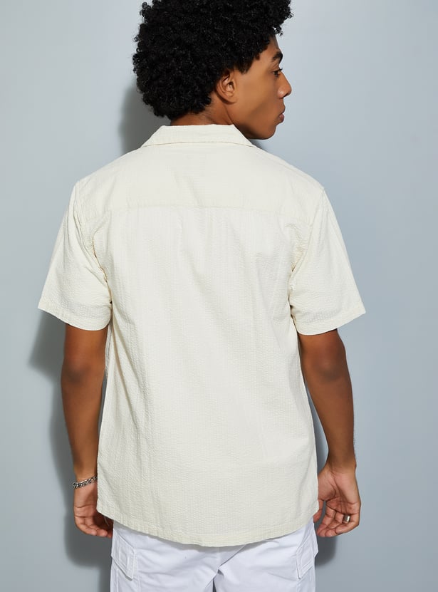 URB_N Men Textured Regular Fit Shirt
