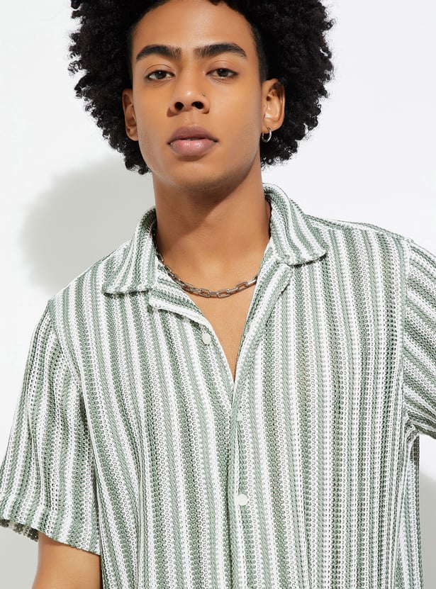 URB_N Men Striped Relaxed Fit Shirt