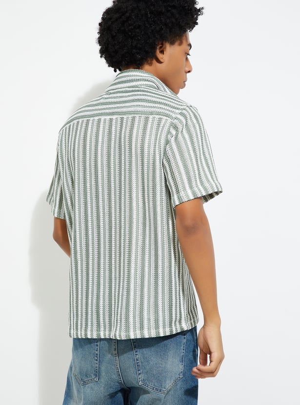 URB_N Men Striped Relaxed Fit Shirt