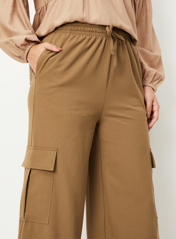 Women Solid Cargo Trousers