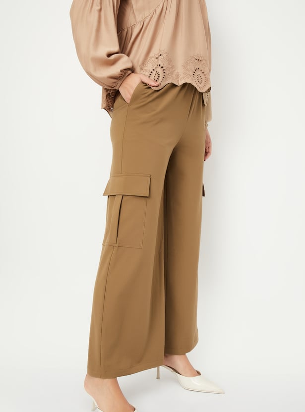 Women Solid Cargo Trousers