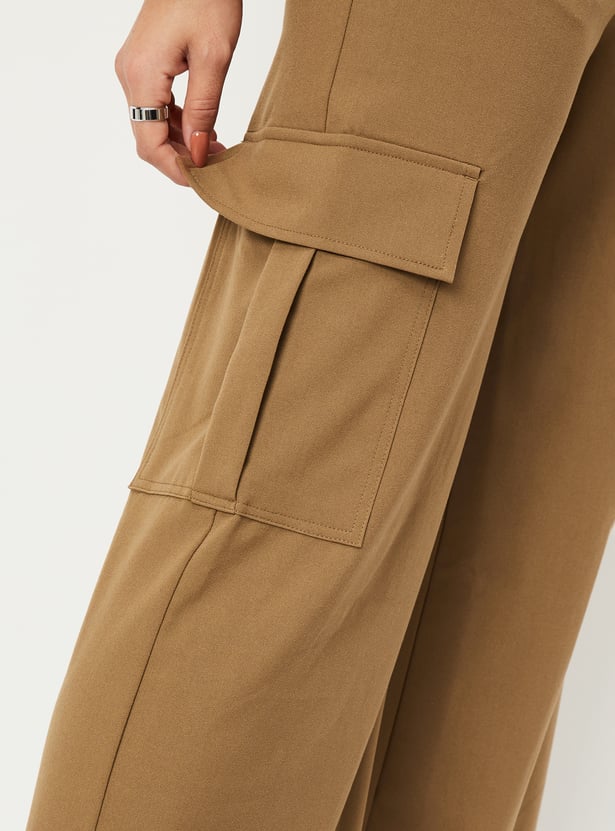 Women Solid Cargo Trousers