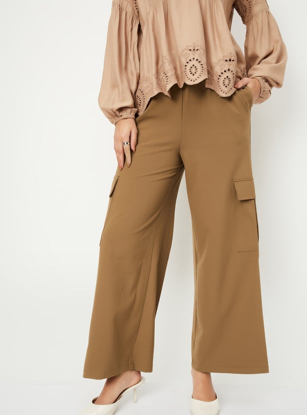 Women Solid Cargo Trousers