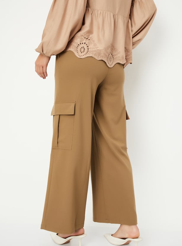 Women Solid Cargo Trousers