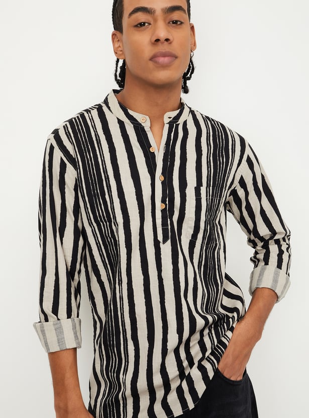 Men Striped Slim Fit Short Kurta